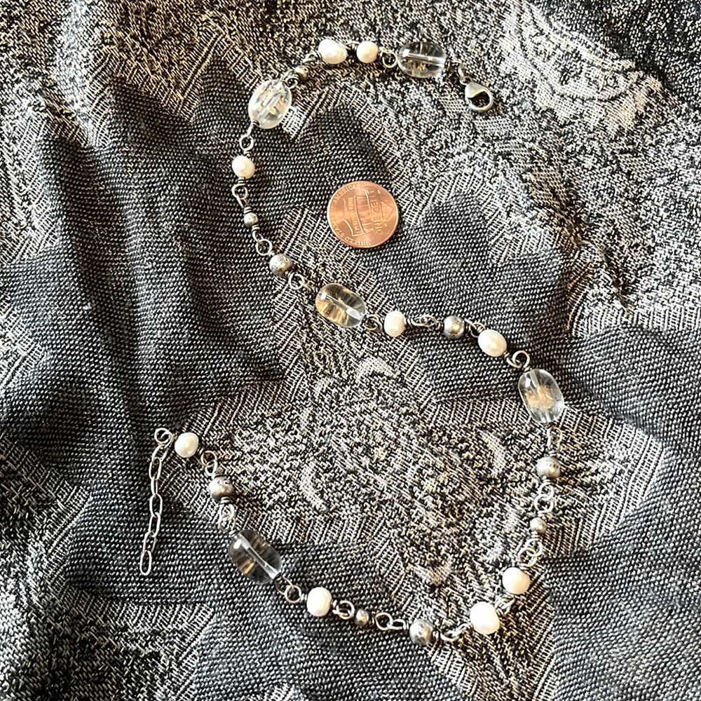 Silpada Vintage Sterling Silver Silver Pearl & Crystal Necklace - Picture 5 of 14